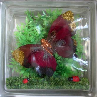 Стеклоблок декоративный Различная тематика РТ_016 (Ж) 19х19х8 см