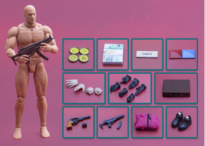 Охранник ("Игра в кальмара", Squid Game)  - КОЛЛЕКЦИОННАЯ ФИГУРКА 1/12 scale Red Suit Game Guard (WKT01A) - Wikee Toys