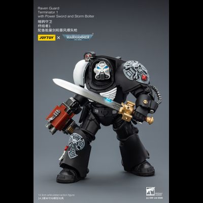 Терминатор Гвардии Ворона (Warhammer 40K) - КОЛЛЕКЦИОННАЯ ФИГУРКА 1/18 Raven Guard Terminator with Power Sword and Storm Bolter (JT03240) - JOYTOY