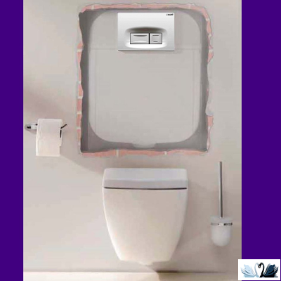 Панель смыва инсталляции для унитаза CREAVIT ORE GP3003.00 в белом интерьере с унитазом TP326