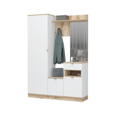 Юкки ПР 1400 Прихожая Дуб делано/Белый шагрень 1400х2000х415