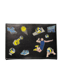 Обложка для паспорта черная со стикерами