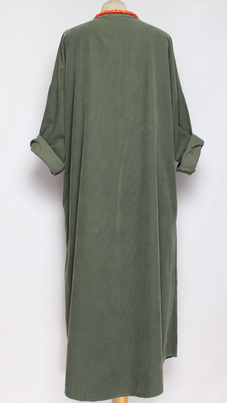 Платье Бохо вельветовое "СТОЙКА ЗАЩИП РОЗОЧКИ" бежевое, хаки до р.54