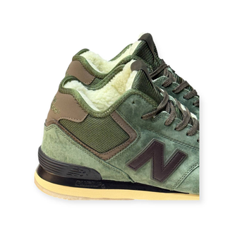 New Balance 574 Mid Dark Green с мехом