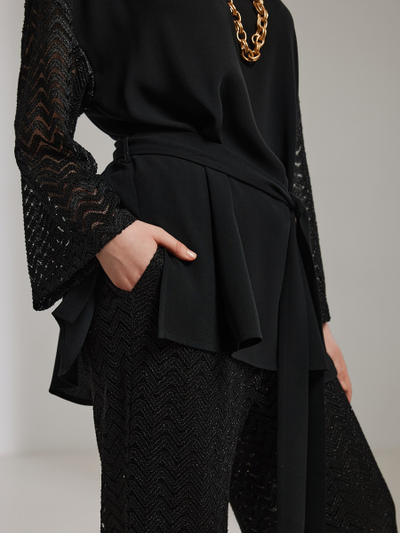 Женские комбинированные нарядные брюки