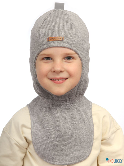 Шапка-шлем 23301-01 х/б подклад, серый р.44-46