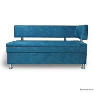 Кухонный ДИВАН "ФОРУМ-4" с боковой спинкой, Синий Правый