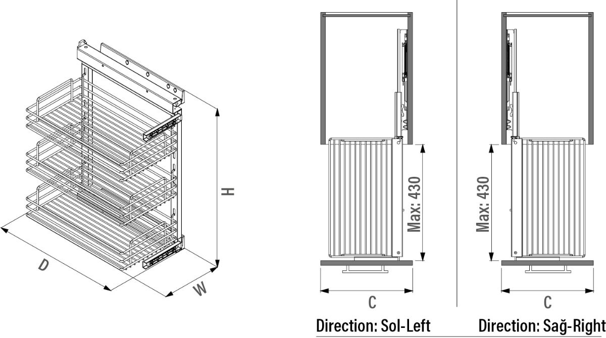 Бутылочницы в модуль 200 и 250 мм - Бутылочница Starax Tandem3 S-2203-С ...