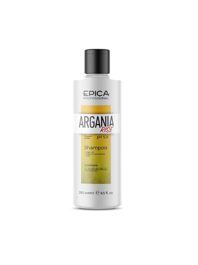 "EPICA Professional" Argania Rise ORGANIC Шампунь для придания блеска с маслом Арганы, 250 мл (Эпика)