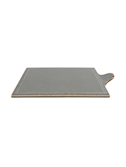 Блюдо для сыра 18*26 см (L с ручкой 30 см) фарфор цвет тёмно-серый