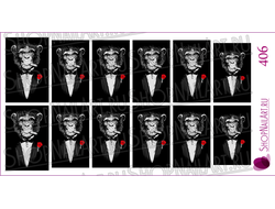 Слайдер-дизайн 406 - Шимпанзе с сигарой и во фраке с розой