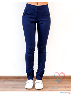 Брюки-скинни DOCLIKE DL215 синие