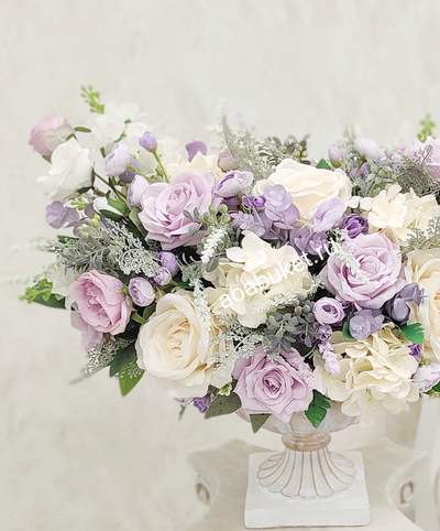 Прекрасное сочетание цветов цветочной композиции из искусственных цветов Глафира №КВВ033/на АОАБУКЕТ