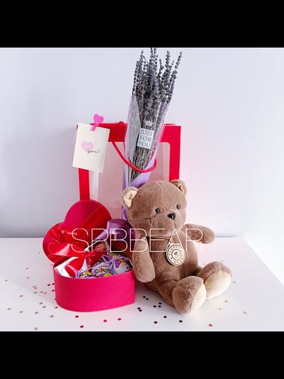 Подарочный набор №20 - Мишка на выбор, Лаванда, Киндер бокс средний