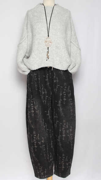 Джинсы "Серые веточки" графит р.48-54