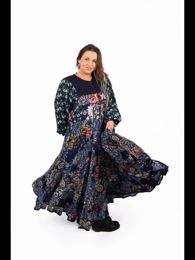 Лоскутное платье в русском стиле "Вечерний Звон"