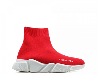 Balenciaga speed trainer mid black red sales