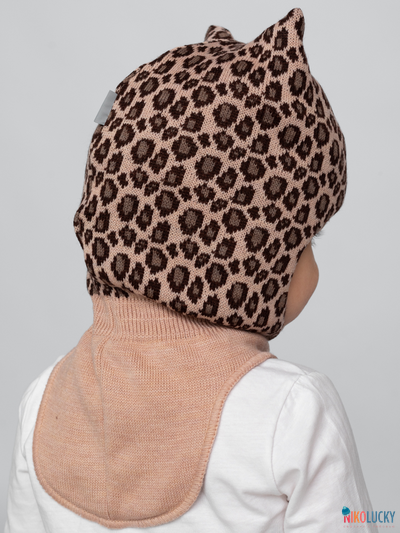 Шапка-шлем 24101-01 с утеплит,бежевый,коричневый 54-56