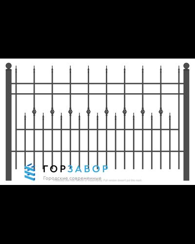 Надежная секция забора с элементами ковки KSZ15-35 купить