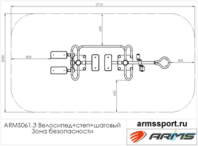 Уличный тренажер велосипед + степ + шаговый