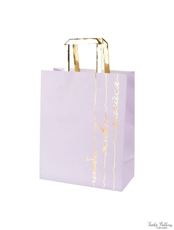 Пакет подарочный из крафт-бумаги "Люби, живи, смейся"