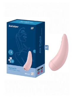 Вакуумно-волновой стимулятор Satisfyer Curvy 2+ с возможностью управления через приложение - розовый