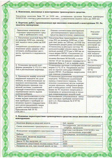 Образец протокола технической экспертизы, лист 2