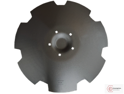 Диск бороны Lemken «Ромашка». Диаметр 645 мм, толщина 6 мм, 5 квадратных отверстий 13х13 мм на расстоянии 155 мм. Борсодержащая сталь 30MnB5. Твердость диска 50(±2)HRC.