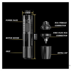 EZ Tattoo Evo Tech Wireless Battery Tattoo Pen Machine - Black