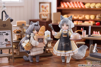 Набор из двух фигурок с декорациями Customer Cat DLC Series, Tea Time Cats Meow Town "Bread House"