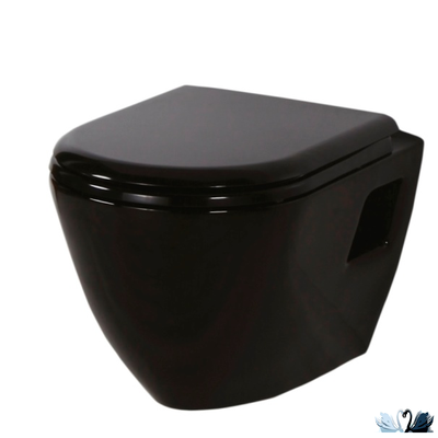 Унитаз Creavit Terra Black TP325-11SI00E-0000 черный c инсталляцией - комплект с сиденьем микролифт, клавишей SPA Black (TP325-11SI00E-0000 + GR5003.01 + GP7002.02 + KC0103.03.1300E)