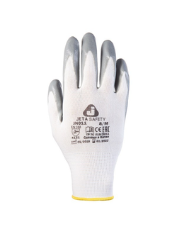 Перчатки трикотажные c нитриловым покрытием Jeta Safety JN011 серые