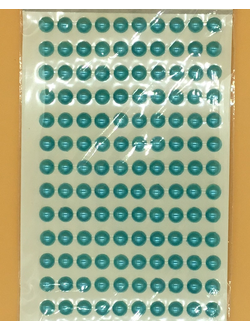 Стикеры для творчества,  полубусины, 8 мм, цвет голубой