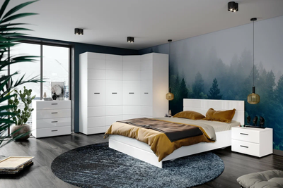 Шкаф Йорк Угловой, белый глянец