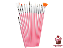 Набор синтетических кистей, 15 шт.