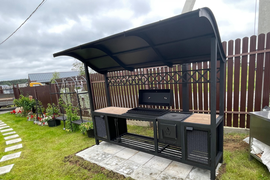 Мангальный комплекс LOFT с  крышей "волна" 2,8м.