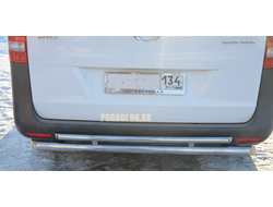 Защита заднего бампера двойная d60/42 для Mercedes-Benz Vito (2014-)