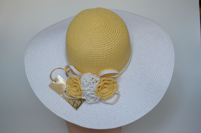 Шляпа Stefania Maiaroli 1638 белая с желтым