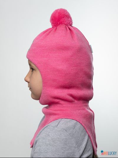 Шапка-шлем 23101-04 с утеплит., хб подклад, ярко-розовый 50-52