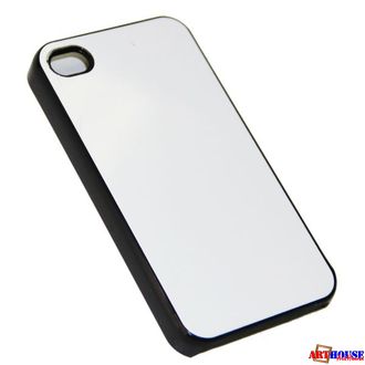 IPhone 4/4S - Черный силиконовый чехол (вставка под сублимацию)