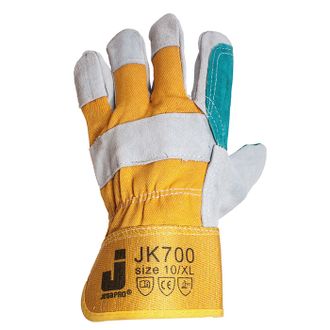 Комбинированные защитные кожаные перчатки - JK700