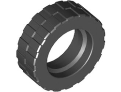 Tire 17.5mm D. x 6mm with Shallow Staggered Treads, Black (42611 / 4168163 / 4213871 / 4239237 / 4515290)