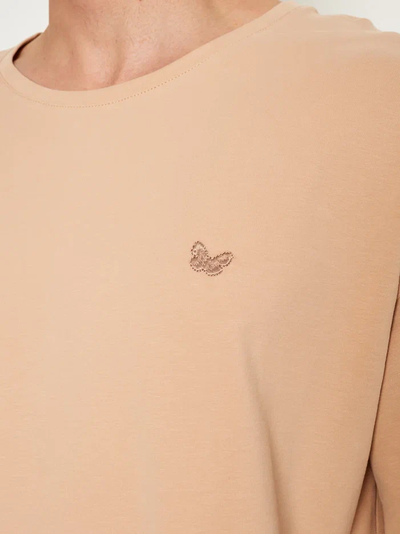 МУЖСКАЯ ФУТБОЛКА БЕЖЕВАЯ  "ВОЗДУШНАЯ"