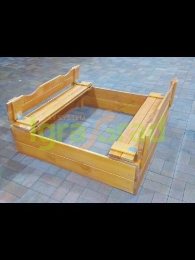 Деревянная песочница IgraGrad с крышкой