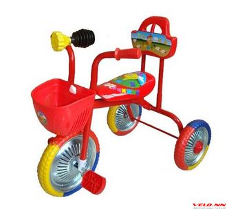 Велосипед 3-х колесный ЧИЖИК, красный, с клаксоном
