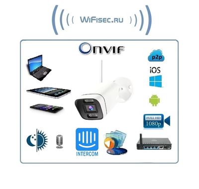 DE-W9317D Уличная WiFi/LAN телекамера с встроенным видеорегистратором, микрофоном, динамиком (интерком), 4К 8MP (-30) (CamHi)