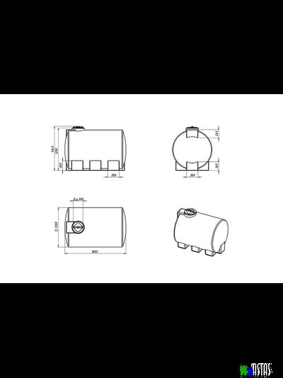 Емкость Экопром ЭВГ 2000 л черная