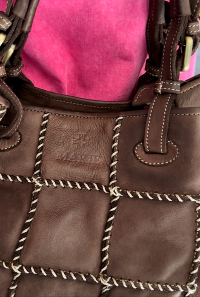 Женская сумка из натуральной винтажной кожи Vera Pelle цвет коричневый 025890