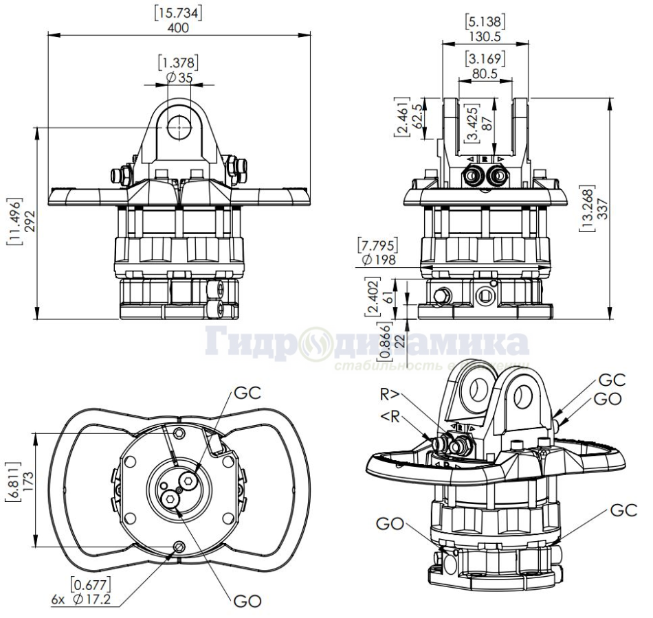Ротатор CR 600-X35F173 с комплектом уплотнений
