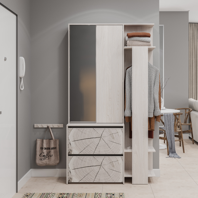 Прихожая Россо (1142*2083*358мм), ясень белый